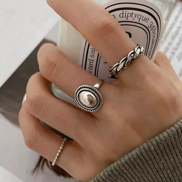 NEW Retro 925 Sterling Silver Dome Link Band Ring - Picture 6 of 9